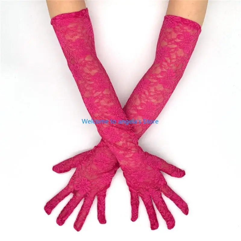 X4YC 2pack الدانتيل تغطية الذراع قفازات القيادة قفازات Screentouch قفازات الزفاف لحفلات الزفاف والحدث