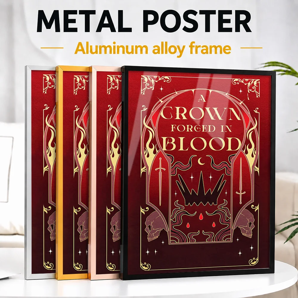 A Crown Forged In Blood Framed Aluminum Metal Poster Personalized Painting Style Wall Art For Home Office, Fantasy Reader Gift