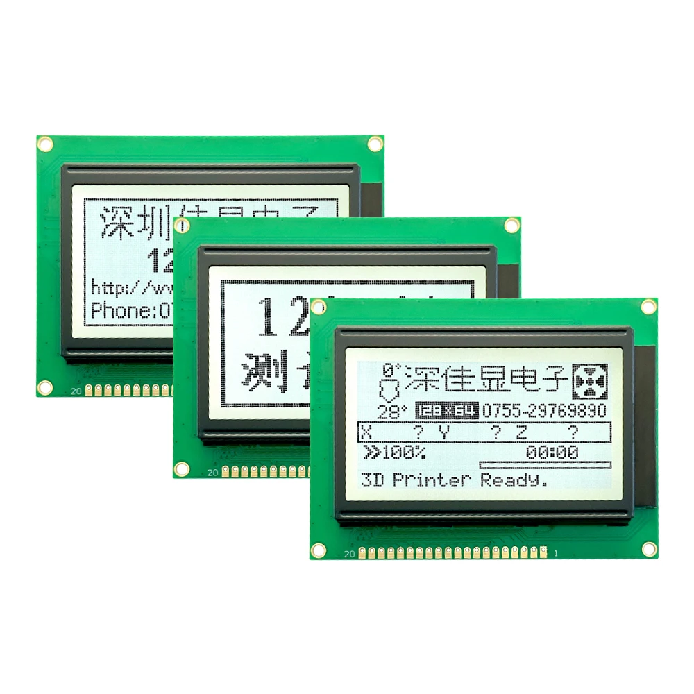 factory outlet 12864 display module JXD12864A FSTN white positive 128X64 dot matrix display white led backlight