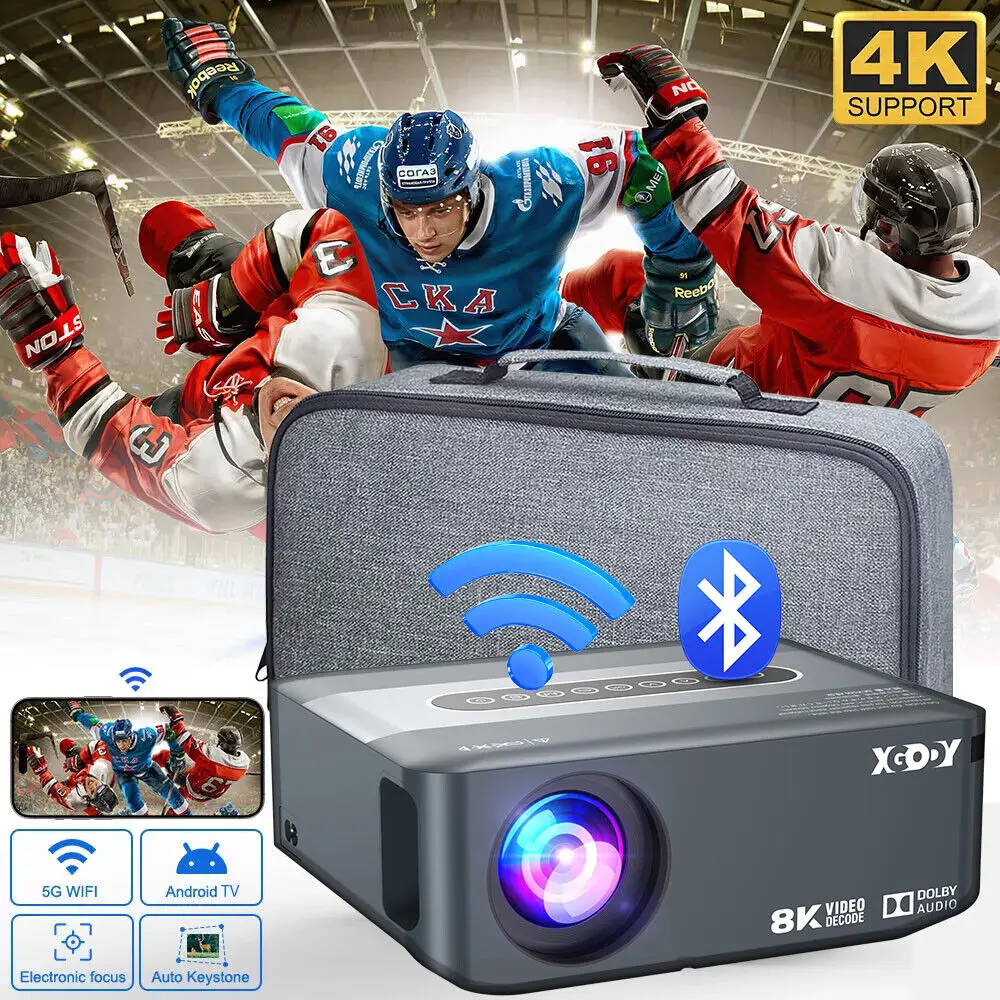 2025 XGDOY 4K Android Beamer Portable 12000Lm UHD 5G WiFi Bluetooth Projector Home Theater for Android Laptop