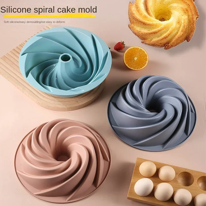 

1pc silicone chiffon cake mold Savarin cake baking tray easy to remove mold household kitchen tools