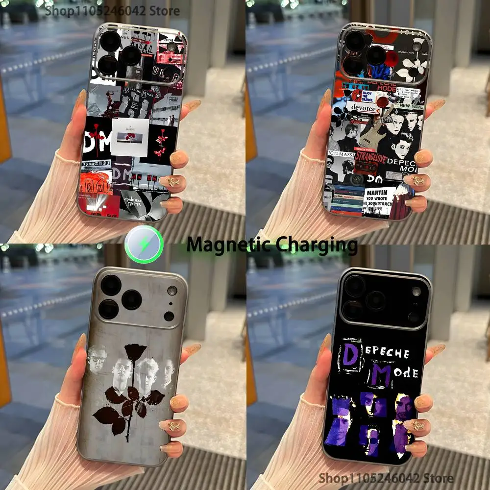 

Band D-Depeche Mode For iPhone 17,16,15,14,13,12,11,Pro,Max,Plus,Mini,SE Magnetic Wireless Charging Transparent gray Phone Case