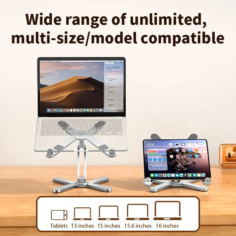 MC N86 Laptop Stand 360°Rotating Portable Notebook Bracket Heat Dissipation Folding Aluminum Holder Cooler For Macbook Air Pro