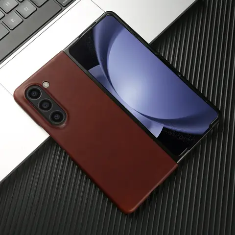 Luxury Genuine Leather Case For Samsung Galaxy Z Fold 7 fold6 5 4 Cover Vintag Oil Wax Pattern Phone Shell Back Cases Coque