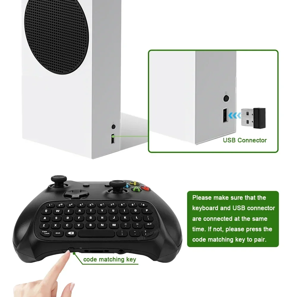 For Xbox Series S/X/One/One S X Wireless Chatpad Gaming Keypad Controller Keyboard With USB Receiver With 3.5mm Audio Jack - view 4