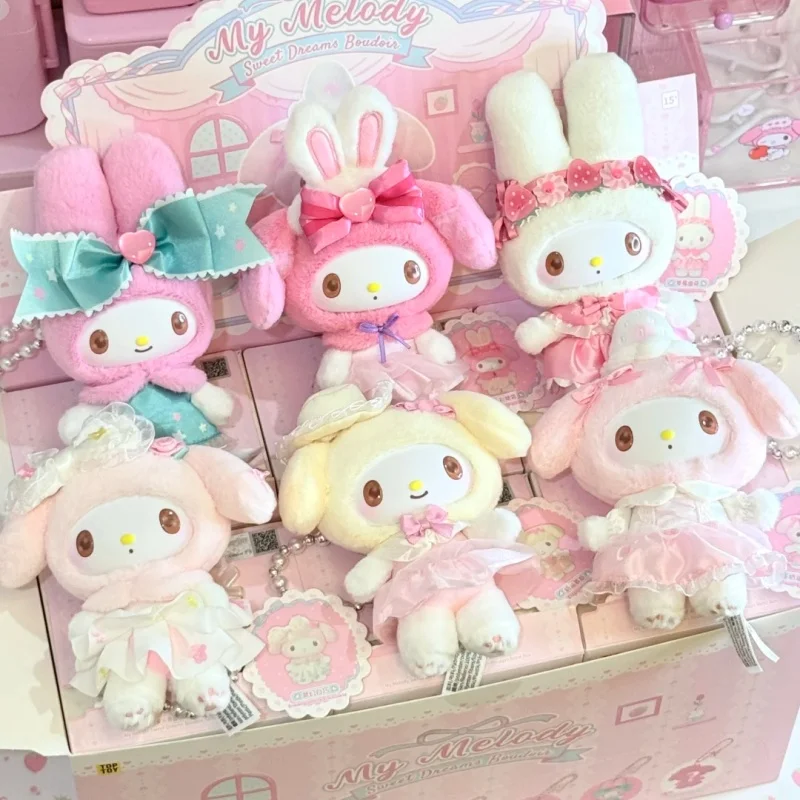 Genuine TOPTOY My Melody Sweet Dreams Boudoir Series Box Sanrio Plush Keychain Kawaii Bag Charm Cute Pendant Gift collectible