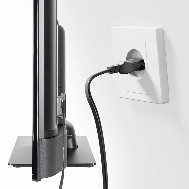 سلك طاقة التلفزيون الاتحاد الأوروبي التوصيل 2-PIN أوروبا التيار المتناوب التوصيل إلى IEC C7 الشكل 8 كابل الطاقة سلك الطاقة لتلفزيون سامسونج فيليبس سوني LG هايسنس LED #6