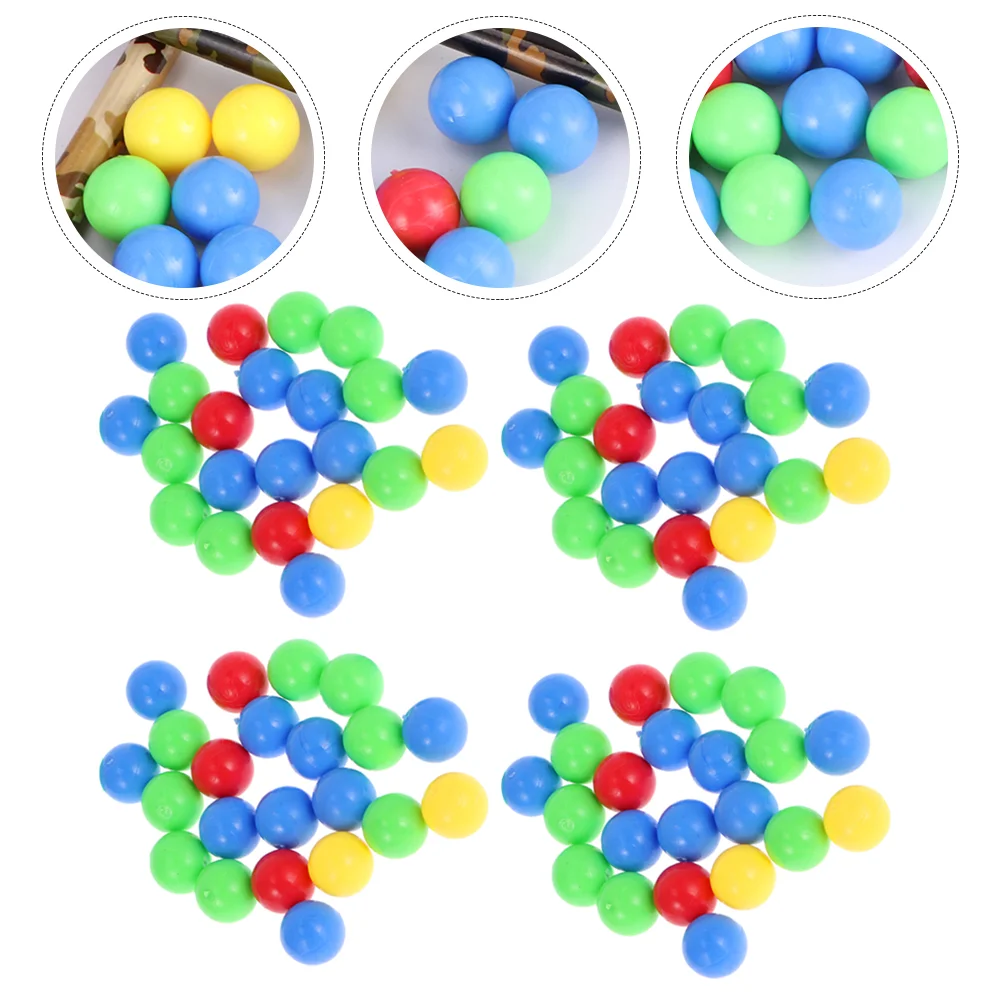 4 Bags Marbles Interactive Board Game Balls Undrilled Round Beads Hippo Educational Plastic Imitation Pearl Replacement