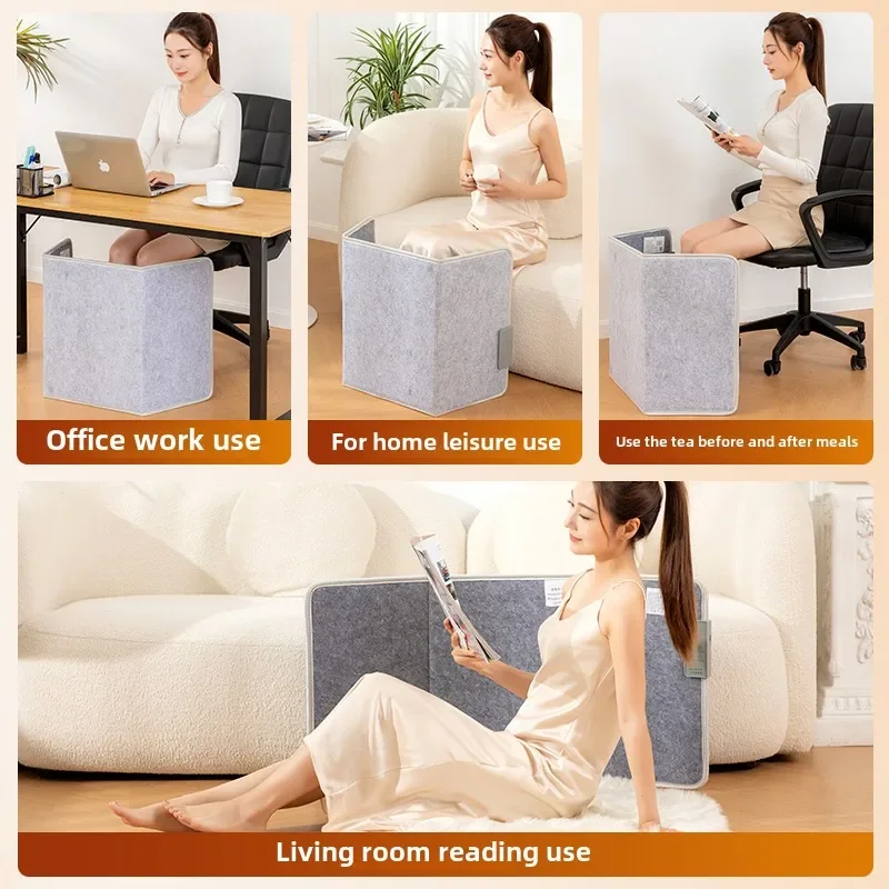 Foldable Foot Warmer  3-Level Adjustable Desk Heater  Smart Temperature-Controlled Foot Warmer  Timed Knee Heating Pad