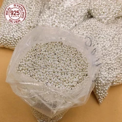 10-40pcs 925 Sterling Silver Loose Beads 2/3/4mm Round Spacer Beads for Jewelry Making Findings Bracelet Necklace Accessories