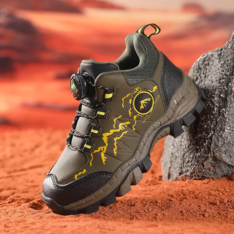 

Autumn Children Shoes Boy Boots Outdoor Non-slip Walking Sports Boots Luxury Rubber Sole PU Kids Leather Sneaker Boy Size 31-39