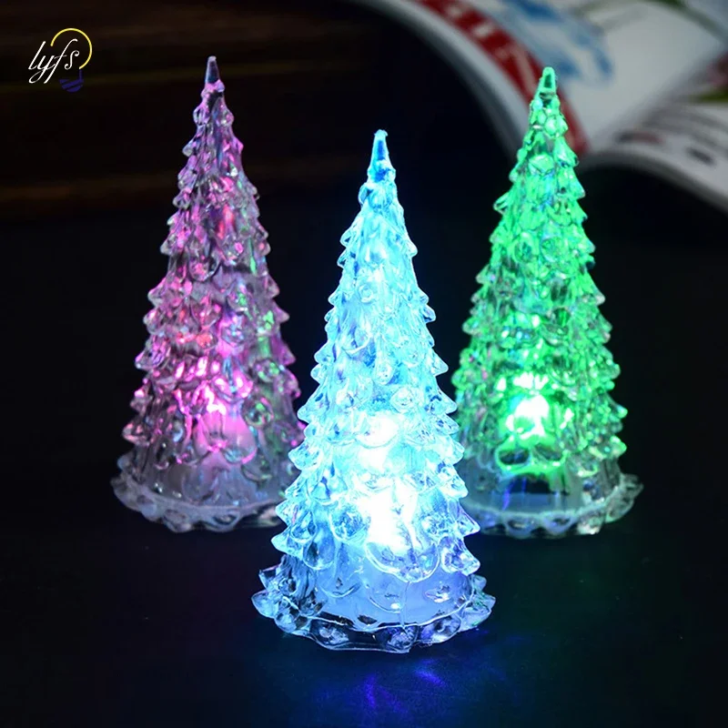 Acrylic LED Night Light Christmas Decorations Colorful Christmas Tree Lights Wedding Party Christmas New Year Childrens Gift