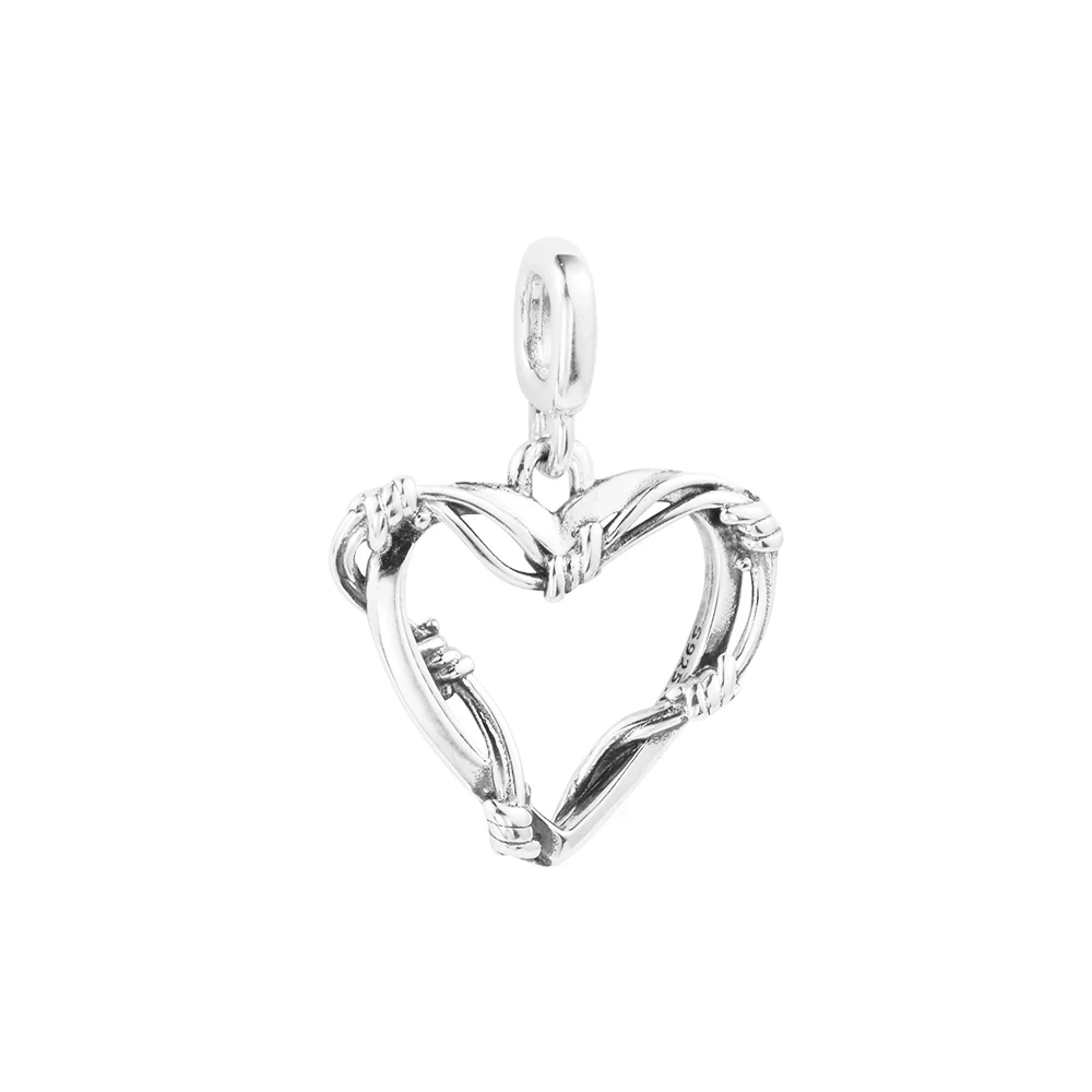 ME Wire Heart Medallion 2.5mm Beads for Jewelry Making Collier Sterling Silver Couple Pendant S925 Bracelets Valentine's Day