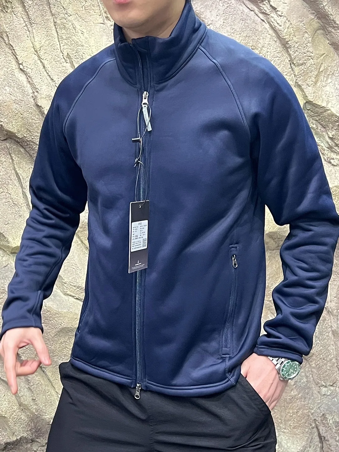 

3D Tailored Cosite Warm Fce Jaet Stand Collar Inner Layer for Men And Women Autumn Winter Thiened Long Sve Zipper