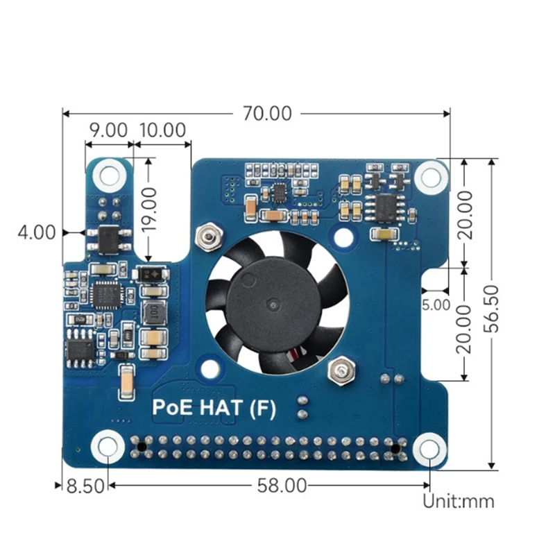 

For Raspberry Pi 5 PoE HAT 802.3Af/At GPIO Expansion Board New Arrivals in Stock