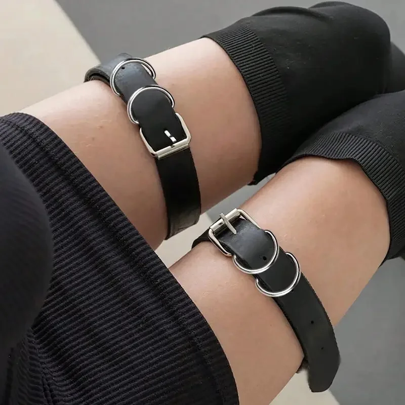 2PCS Einstellbare Punk Hohl Pu Leder Gürtel Sexy frauen Strumpfbänder Bein Körper Zubehör Geeignet für Frauen – Detail 7