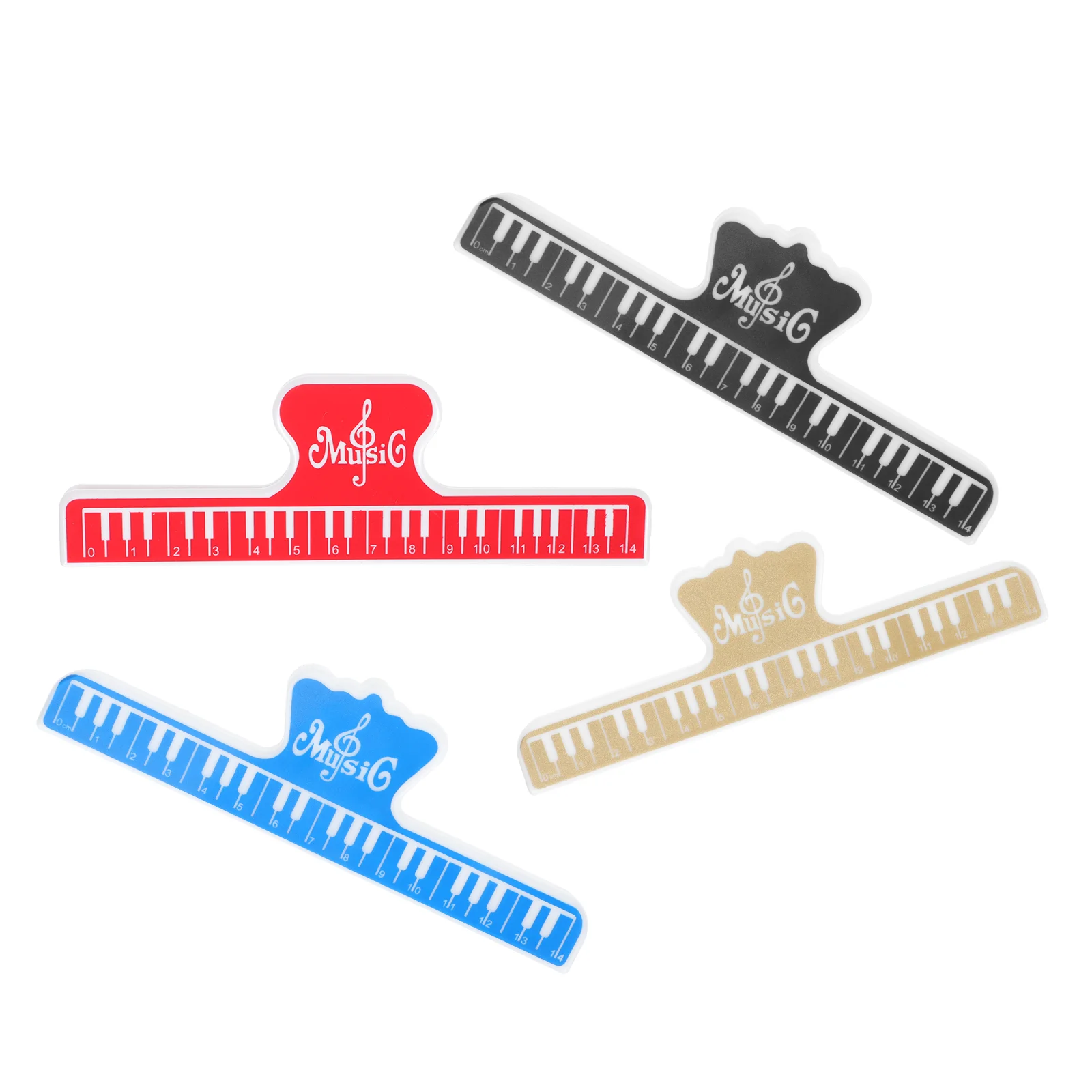 

4 Pcs Sheet Music Clip Book Score Fixing Clips Tool Metal Folder Universal Stave Page Plastic Piano Accessories Pressure