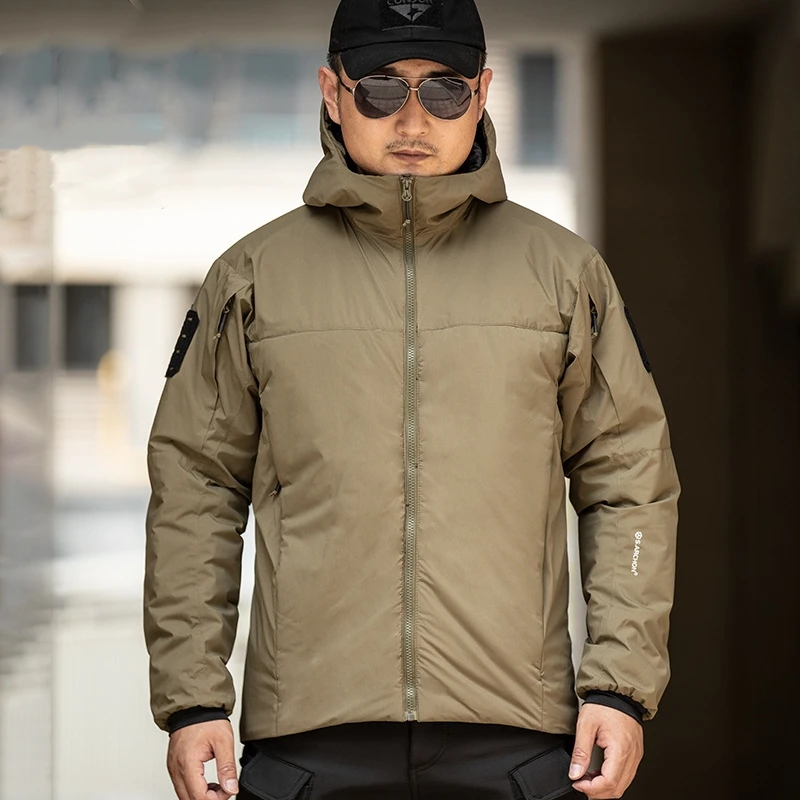 

Winter Tactical Cotton Jacket Men Outdoor Hiking Windproof Warm Hooded Padded Coat Waterproof Military Field Jacket Windbreaker