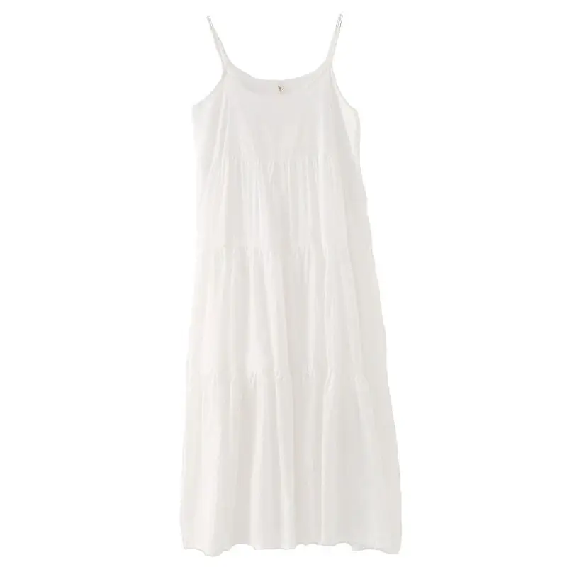 Verão novo feminino artístico solto dupla camada cinta dr praia capa de viagem barriga emagrecimento longo vestido de algodão cintura alta