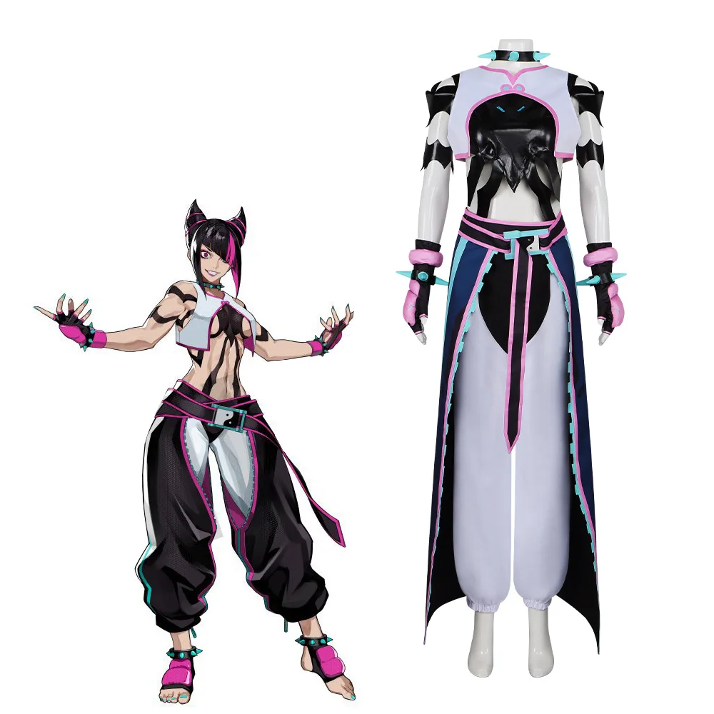 Juri Han Cosplay Costume Full Set for Street Fighter, Game Character Women Cosplay Outfit for Comic Exhibition Role‑Play