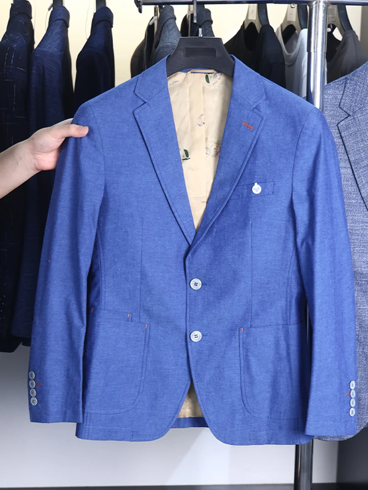 

H-Home Spring Autumn Men's Casual Faionable Comfortable All-Match Leisure Suit Jaet Loose Fit Long Sve Color