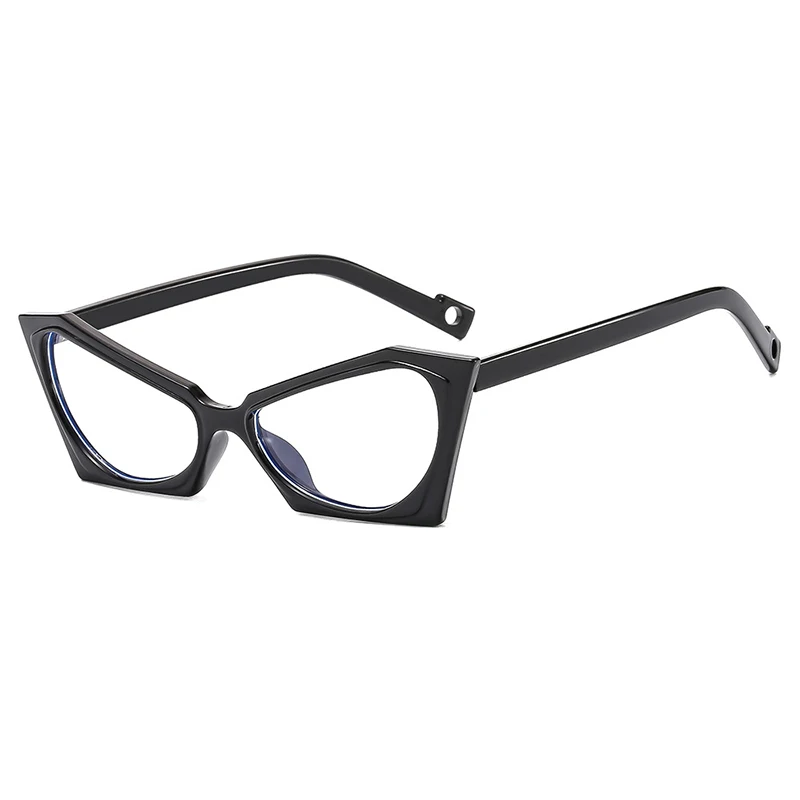 Ladies Cat Eye Polygonal Eyeglasses Frame Trendy Optical Blue Light Blocking Glasses Women\'s Computer Glasses Clear Lens Eyewear