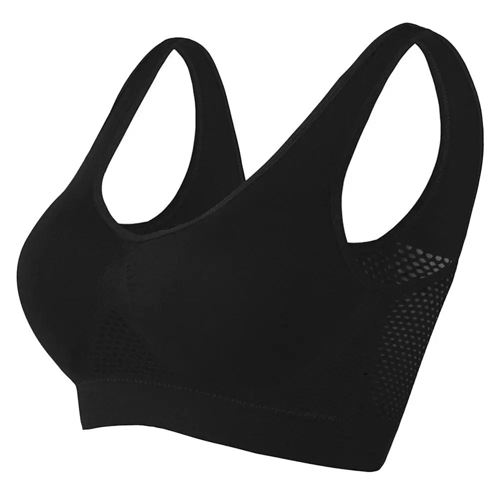 Women Wirefree Sports Bra Breathable Slim Fit Yoga Running Fitness Workout Underwear Comfortable Skin Friendly Easy Clean Size S