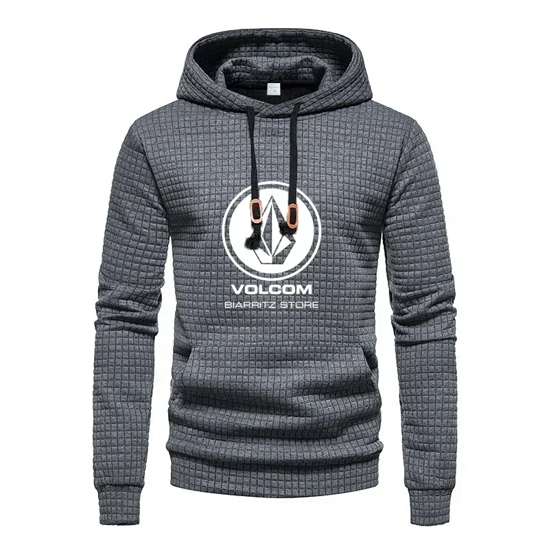 Spring And Autumn Casual Fitness Sweatshirt, Men's Checkered Design Pullover, Fashionable and High-quality Pocket Hoodie Sweatsh