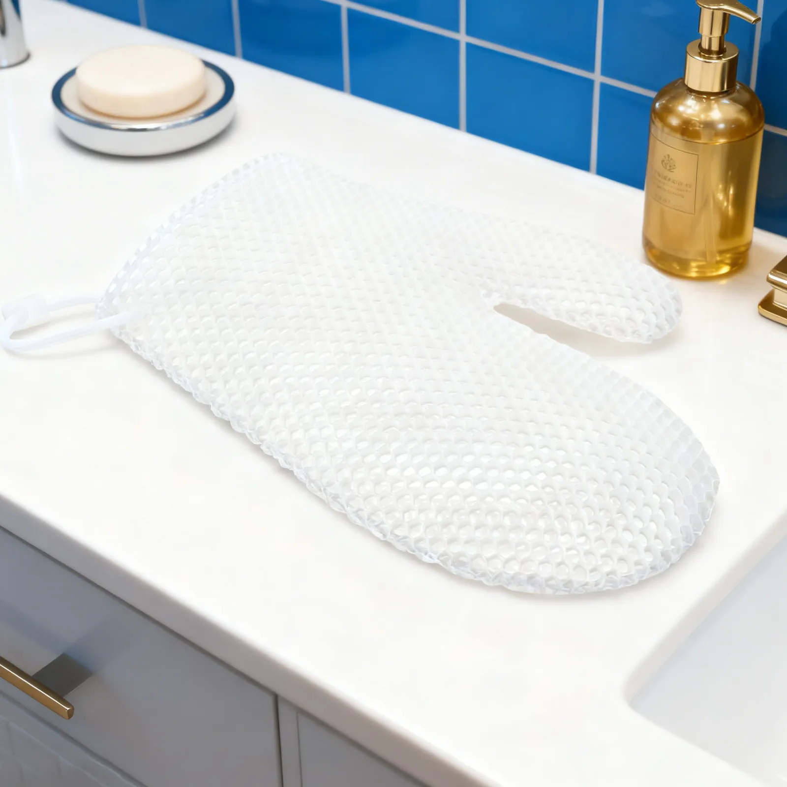 

Exfoliating Shower Mitt with Honeycomb Design - Deep Cleansing Body Scrubber Glove for Spa-Like Bath Experience At Home