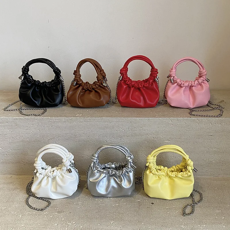 

Solid Color Pleated Cloud Bag For Women Soft Leather Shoulder Messenger Bag Fashion Brands Crossbody Bag Designer Handbags