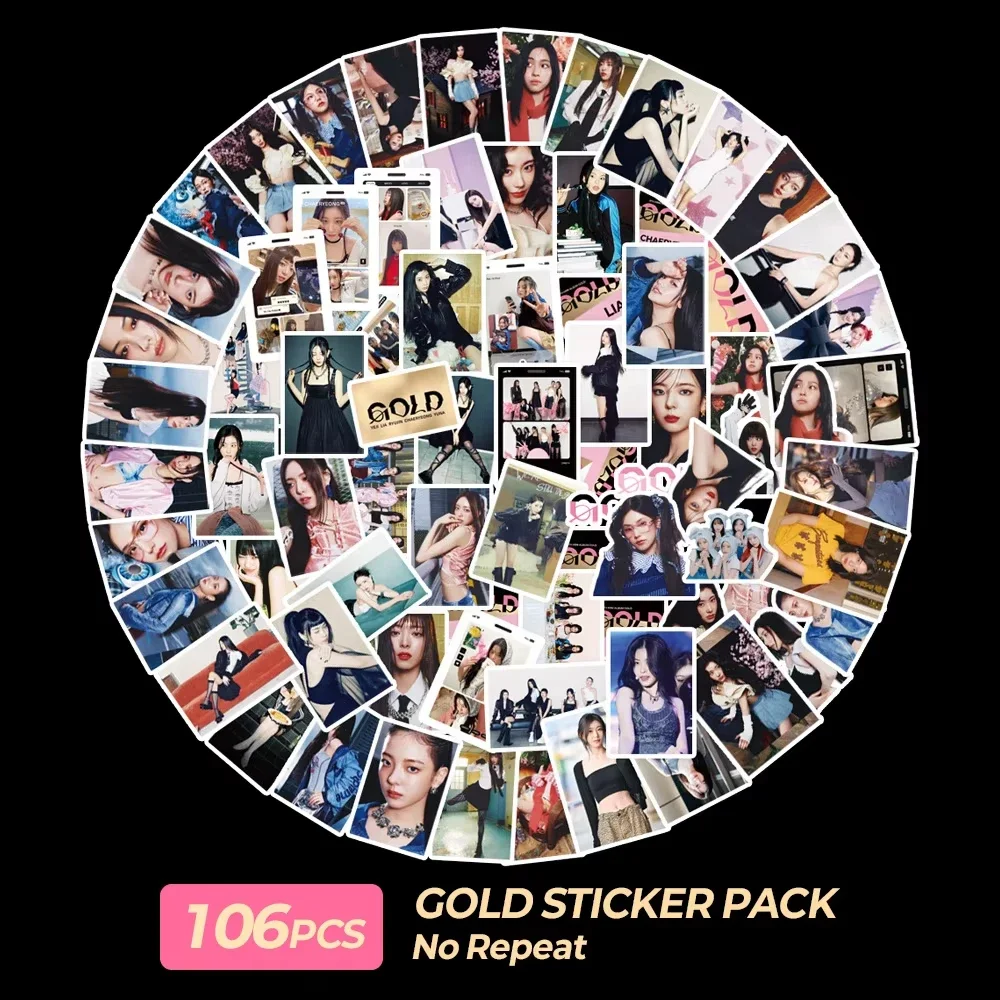 ITZY Idol Girl Group New Album GOLD Series Sticker Decoration Notebook Photo Sticker Yeji Lia Ryujin Chaeryeong Yuna Fans Gifts