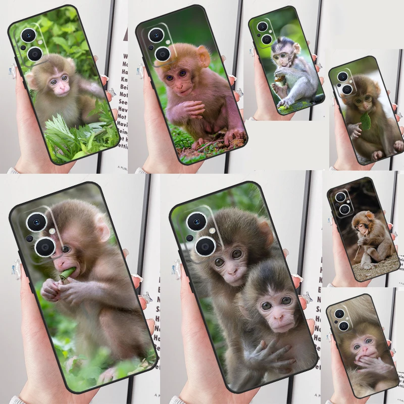 Cute Baby Monkey Animal Funda For OPPO Reno 8 7 6 5 4 Lite 3 2Z 4Z 5Z 8T OPPO Find X6 X5 Pro X2 X3 Neo Lite Case