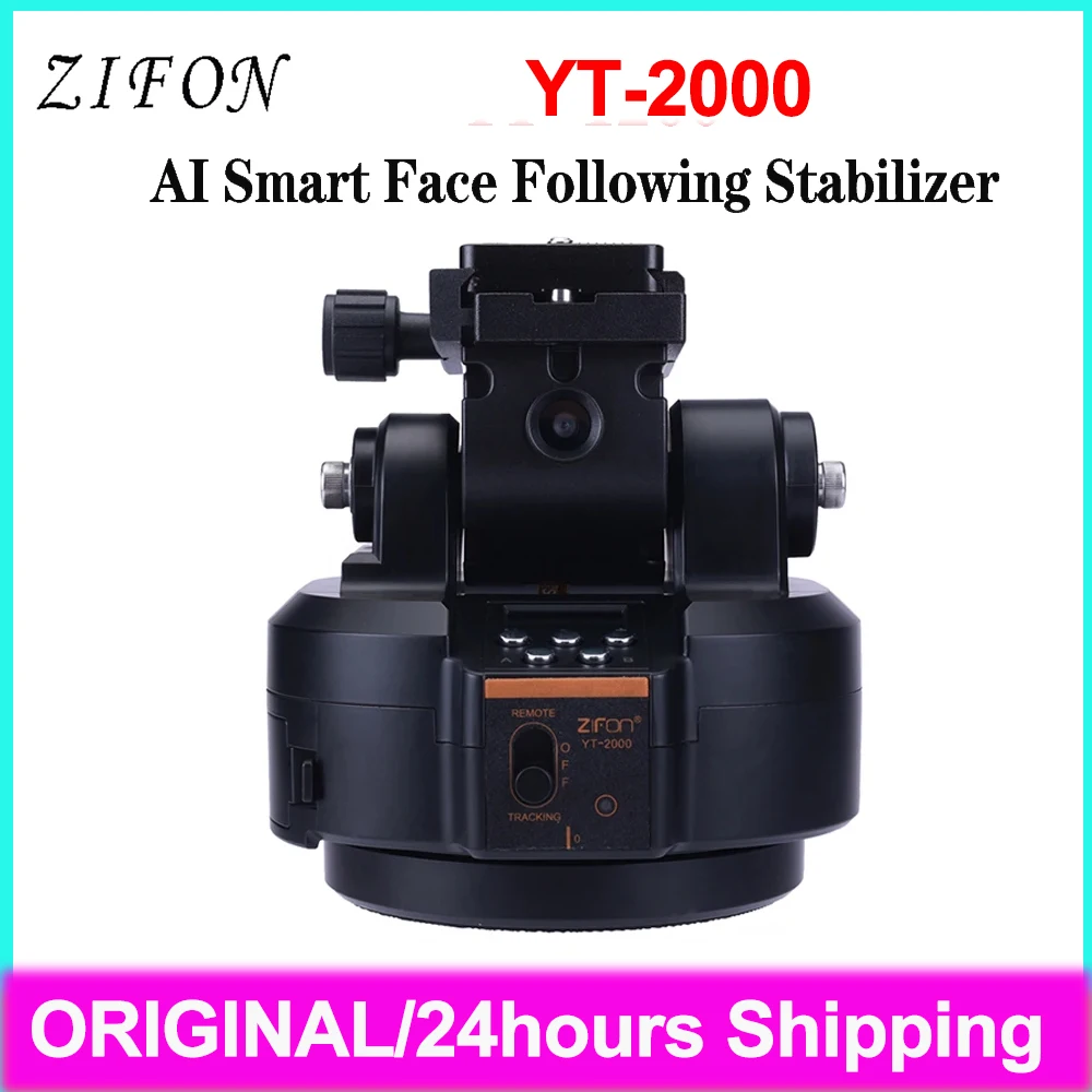 ZIFON YT-2000 AI Smart Face Following Motorized Rotating Panoramic Head Pan Tilt Stabilizer for Smartphone Cameras