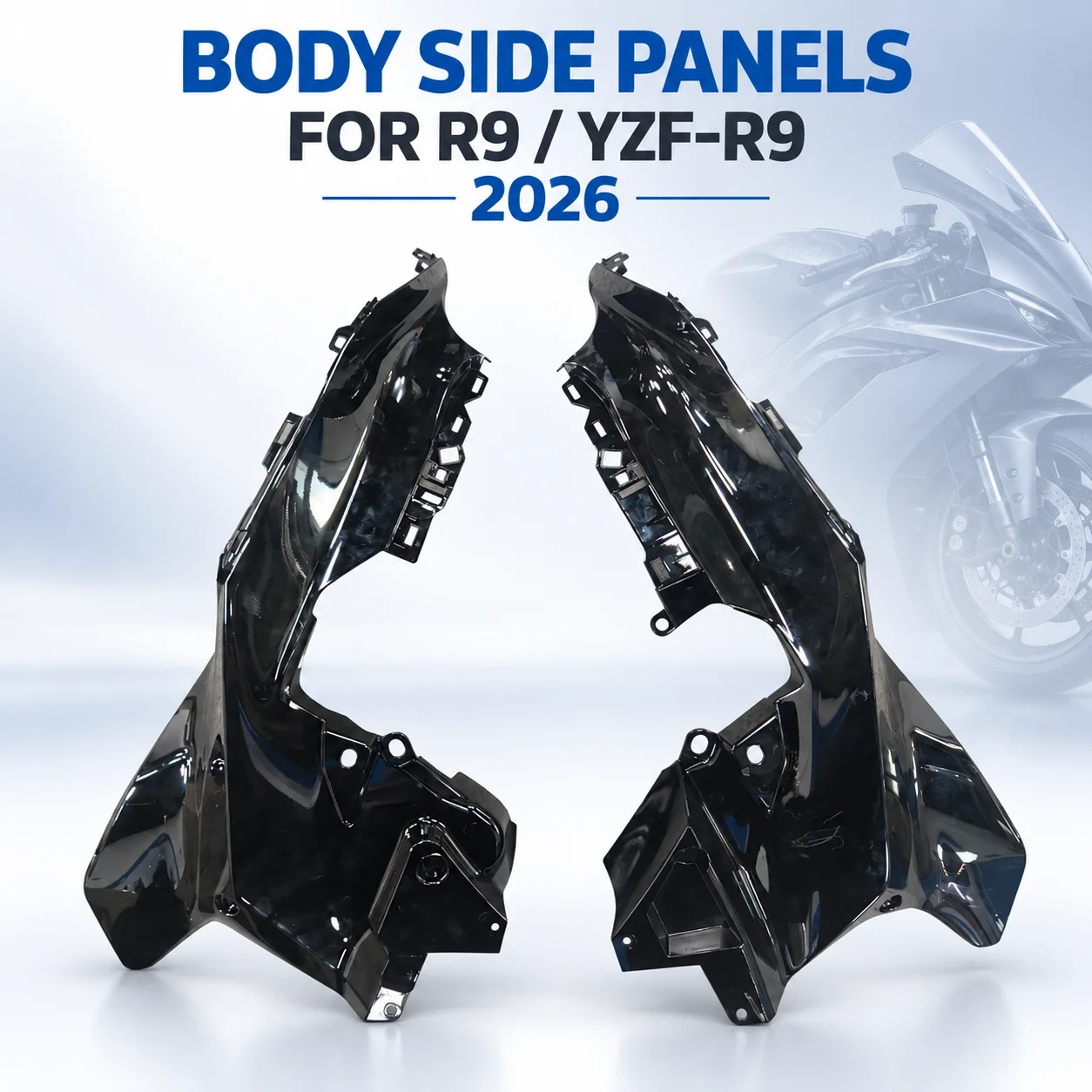 Body Side Panels Side Fairing Covers Carbon Fiber Mid Body Trim for Yamaha R9 YZF-R9 2026 Motorcycle Fairing Accessories Parts