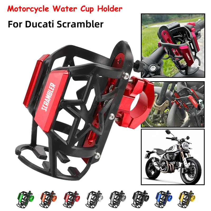 

New For Ducati Scrambler 400 800 1100 Classic Desert Sled Full Throttle Icon Sixty2 Motorcycle Water Bottle Drink Cup Holder