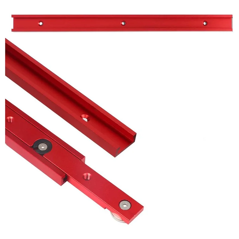 

【Popular】Aluminum 400Mm Double-Cut Profile Universal 3/4 T-Track With Predrilled Mounting Holes,30 Type T Track Red