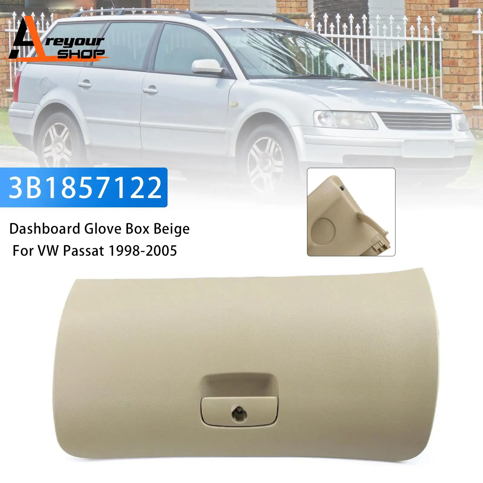 

Beige/Black/Gray Dashboard Glove Box Beige 3B1857122 for VW Passat 1998 1999 2000 2001 2002 2003 2004 2005