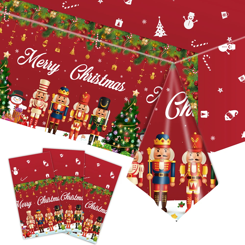Christmas Tablecloth Santa Claus Snowman Tablecloth Christmas Decorations Xmas Disposable Table Cover New Year Party Supplies