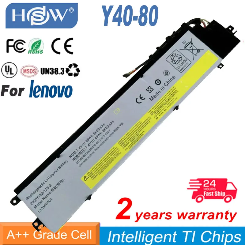 

​ 6600mAh 48.8Wh L13M4P01 Battery For Lenovo Y40-80 Y40-70 S41-70-ISE S41-70-ISE S41-70-ITH S41-70AM-IFI L13C4P01 L13L4P01