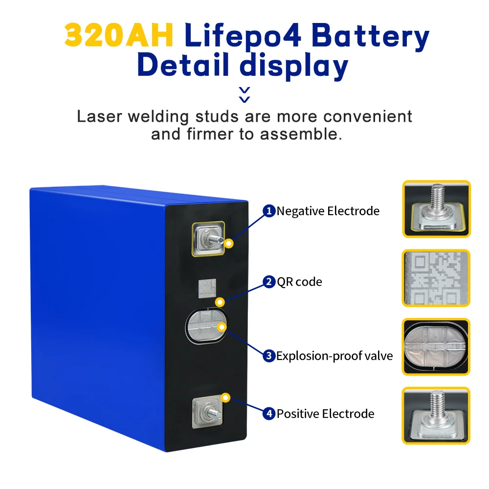 جديد!!! الصف أ 320Ah LiFePO4 بطارية 8000 دورات 3.2 فولت قابلة للشحن خلية فوسفات الحديد الليثيوم لتقوم بها بنفسك 12 فولت 24 فولت 48 فولت RV عربات عربة جولف