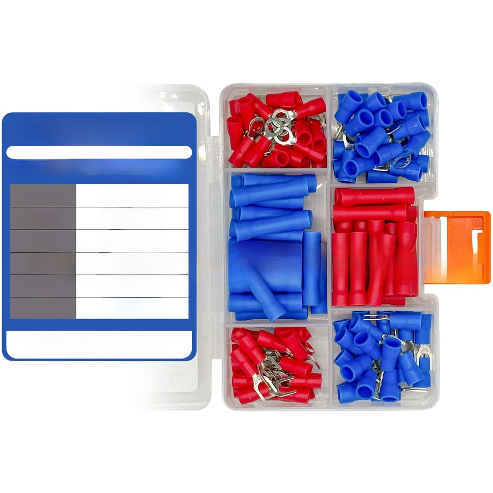 Fire Resistant Electrical Wiring Terminals 120PC Set U Y Type Fork Insulated Electrical Wire Terminals Kit With Toolbox Crimp