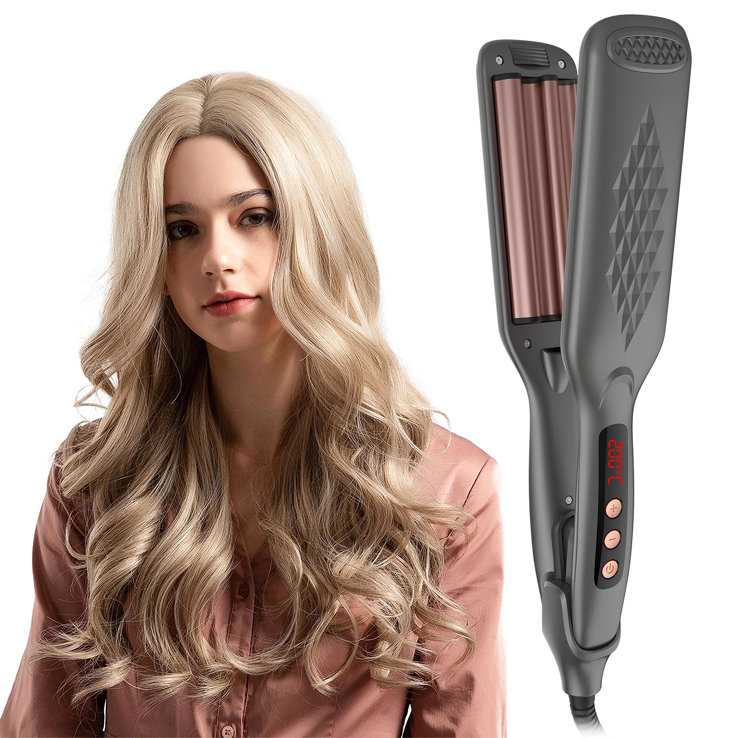 

Professional Hair Crimper Curling Iron Wand Wave Curler Iron Ceramic Corrugated Wave Corn Irons Corrugation Plate Clip