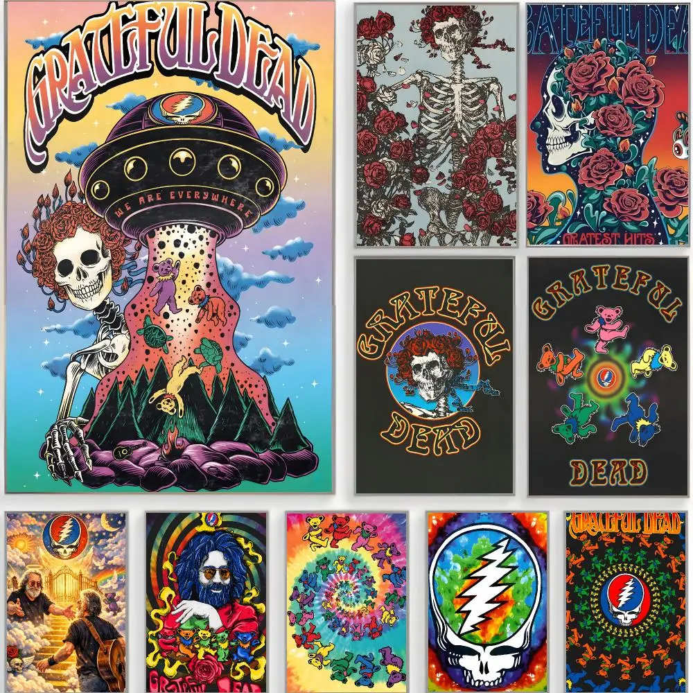 classic band g-grateful dead Poster Classic Wall Art  Home Decor  Peel and Stick Unframed