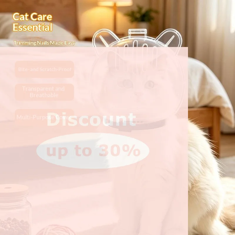 [Breathable Ball Shaped Cat Muzzle Mask Sturdy Anti-Bite Space Hood Kitten Head Cover for Pet Grooming Salon]