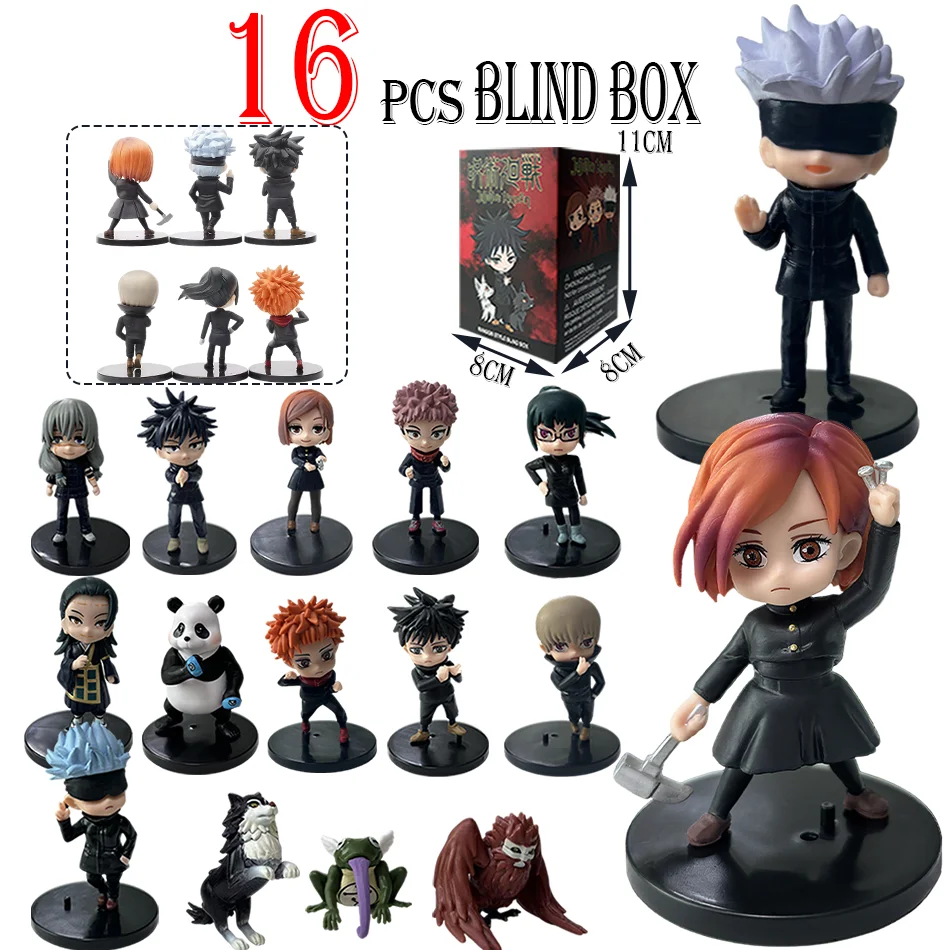 

Jujutsu Kaisen 9cm Figure Q Version Satoru Gojo Itadori Yuji Nobara Megumi Collection Character Ornaments birthday gift