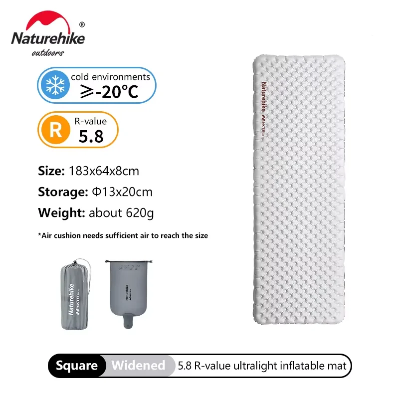 Naturehike Aufblasbare Matte Ultraleicht 5,8 Hohe R-Wert Warme Isomatte Tragbare Outdoor Camping Zelt Einzelne Feuchtigkeit-beweis Matten 6