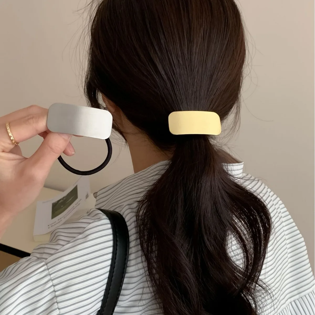 

Metal Elastic Hair Tie Fashion Ponytail Rope Hot Girl Style Daily Hair Accessory for Women