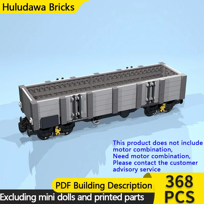 Stadsautomodel MOC Bouwstenen 8-wiel Grijs Open Wagon Modulaire Technologie Kinderen Vakantiegeschenken Monteren Speelgoed Pak