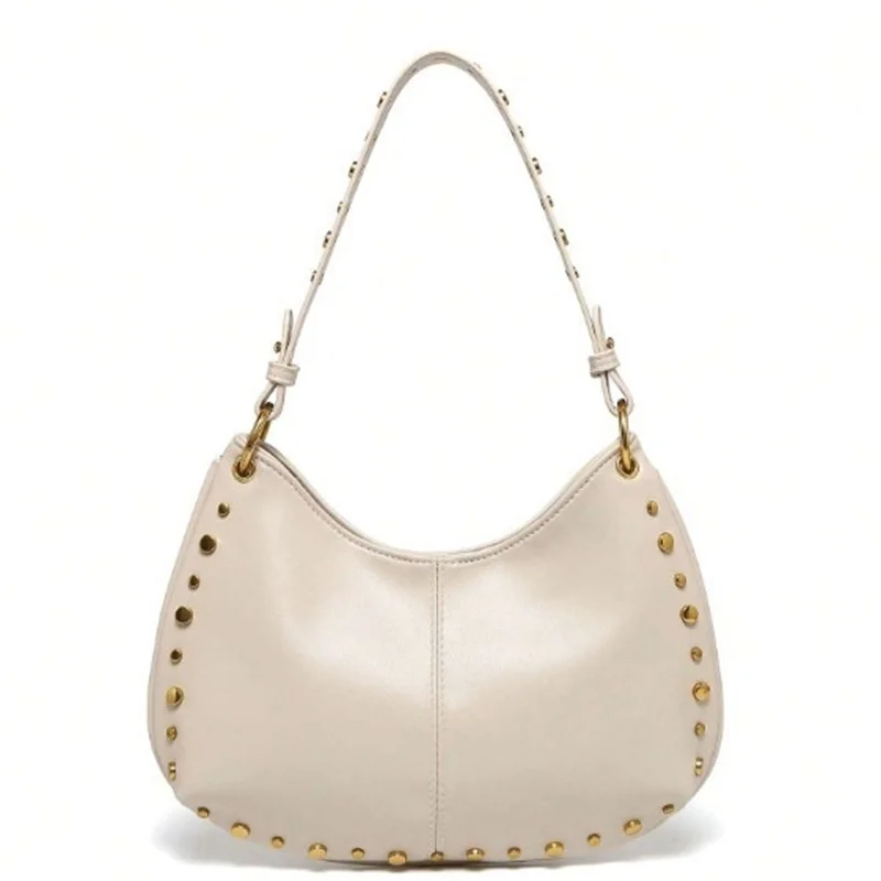 فاسق نمط برشام تصميم جلد ناعم تحت الإبط حقائب النساء بلون حقيبة كتف عادية سعة كبيرة حقائب يد للسيدات Bolsas