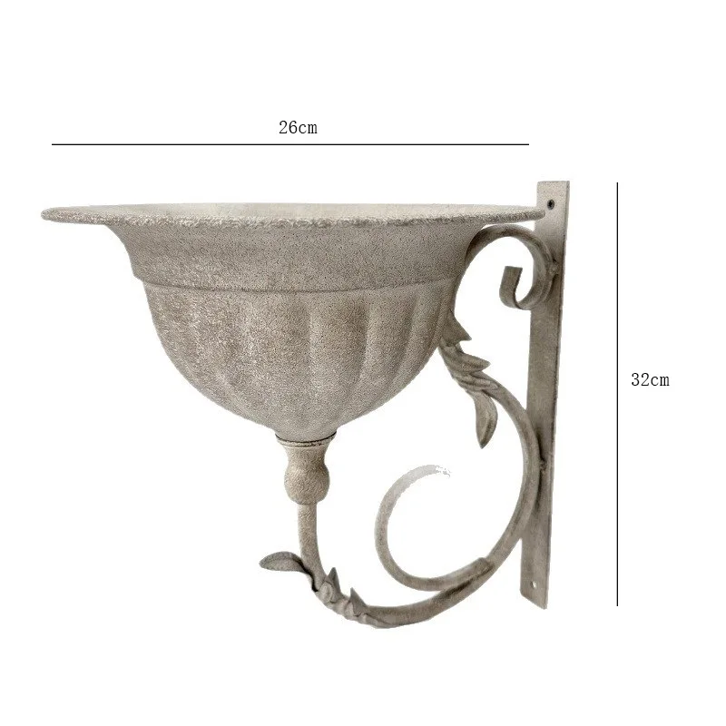 Factory Direct Compatible with Country Farmhouse Wall Hanging Flower Pot Balcony Garden Wall Decoration Tile Grey Planting Pot